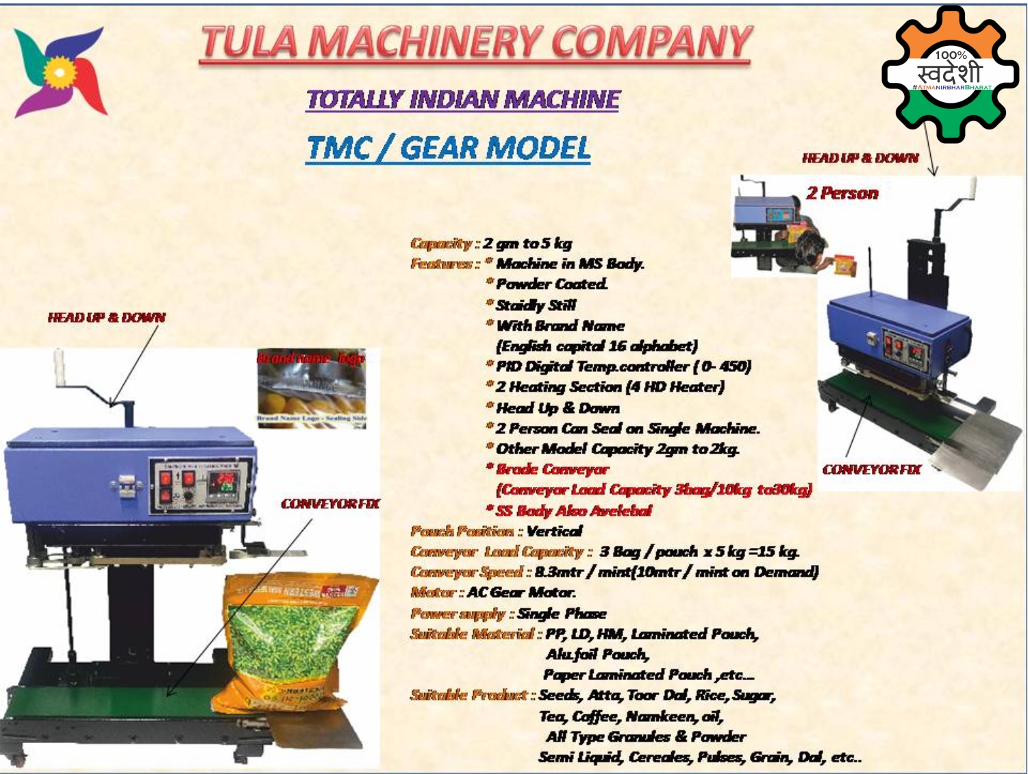 CONTINUOUS BAND SEALING MACHINE (VERTICAL GEAR MODEL)