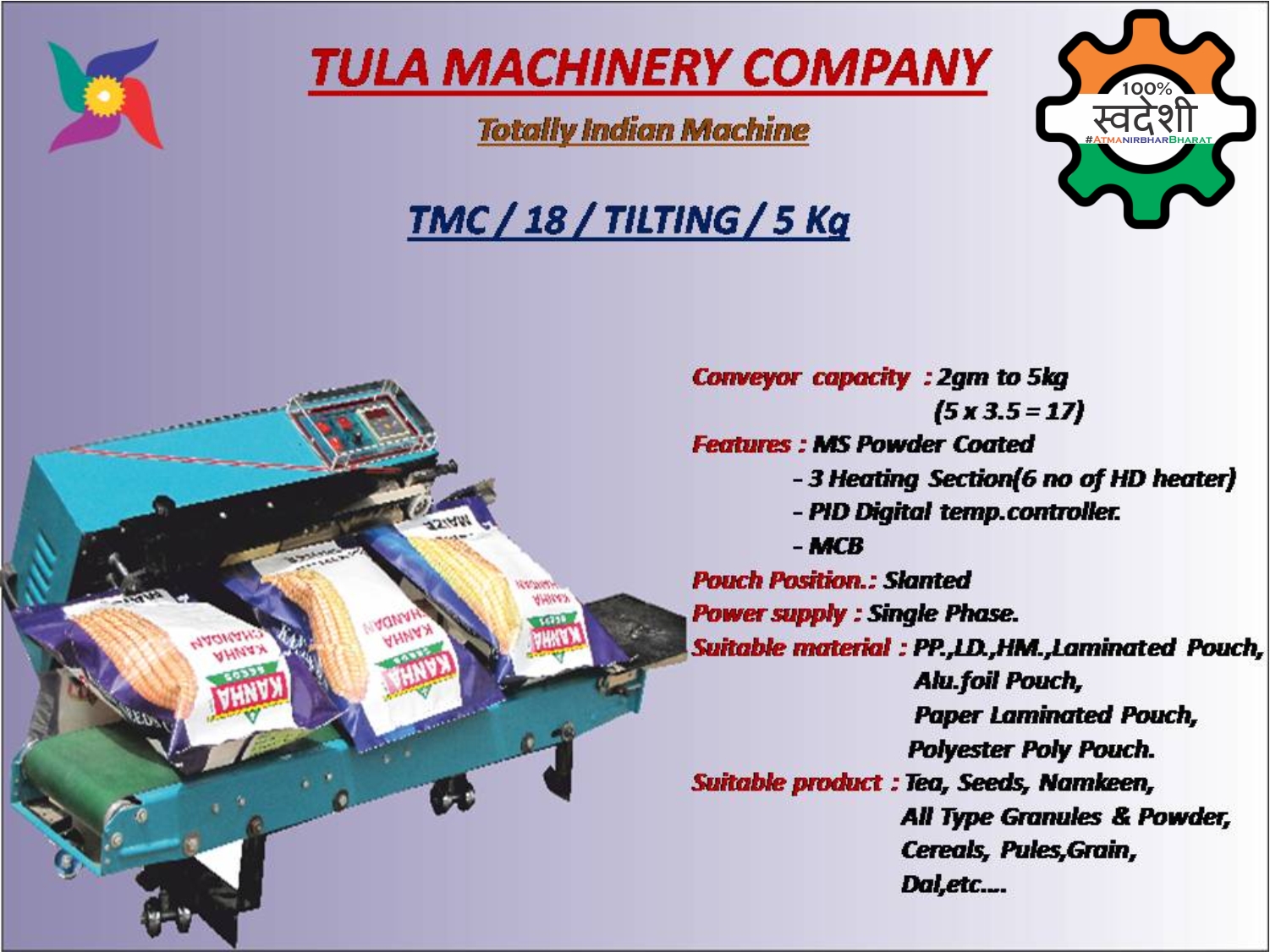 Tilting model - Packing machine